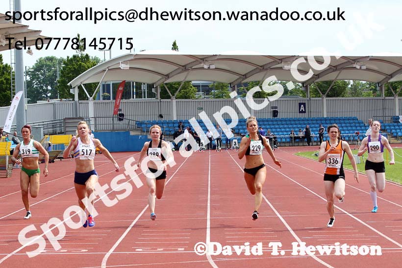 Womens  senior 100 metres, Northern Senior and Under-20s Track and Field Champs., Manchester. Photo: David T. Hewitson/Sports for All Pics